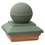 Deckorators Victoriaボール銅ポストキャップwith Cedarベース 1