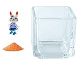 花市場直送便 ミニチュアガラス ラビちゃん グレープ & カラーサンド オレンジ & 植え込み用グラス ニューブロックS