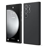 【elago】 Galaxy S24 Ultra 対応 ケース 耐衝撃 傷 指紋 防止 シリコン スマホケース スリム 衝撃吸収 シリコンケース [ Samsung GalaxyS24 Ultra サムスン ギャラクシー S24 ウルトラ 対応 携帯ケース ] SILICONE CASE (ブラック)