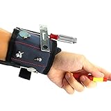 SOONHUA 磁気リストバンド 5本アームバンド 強力マグネット付き 調節可能 ネジ/ボルト/ウィジェット/ツール用　両色に選択 (ブルー)