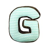One Grace Place Puppy Pal Boy Letter Pillow "G", Powder Blue, Sage Green, Chocolate Brown, Orange, W