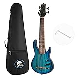 Batking ウクレレ ベース フレット 5弦 ウクレレ エレクトリック ウク ベース ギグ バッグ付き 5ストリング ブルー