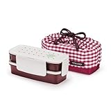 Lock & Lock Bento Lunch Box Set Airtight 2 Tier with 2 Containers + Bag (Wine) Small Version by Lock