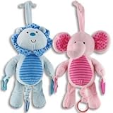 Musical Plush Blue Lion with Teethers [並行輸入品]