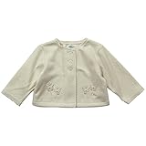 《秋冬春対応》(日本製) Pample Mousse(パンプルムース) A/Cダブルフェイス起毛花AP付きカーディガン 95cm/IV NO.DP-73254