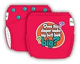 FuzziBunz Diaper Talk Elite One Size Cloth Diaper (Butt Look Big, Watermelon) by FuzziBunz