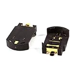 uxcell　ボタン電池ホルダー　セルのボタン電池ソケットホルダー　1×CR2032　プラスチック　金属　 24 x 15mm　2個