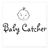 CafePress – Women 's Baby Catcher Colored Squareステッカー – Squareバンパーステッカー車デカール、3 " x3 " ( Small )または5 