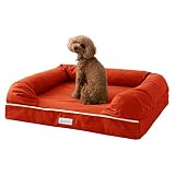 neDOGko(ねどっこ) ベッド 3Dベッド 成犬タイプ 中型犬 大型犬 高反発ウレタン 犬 猫 ペット Lサイズ サニーオレンジ 体圧分散 保温性 通気性 丈夫 エムール