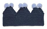 【ノーブランド品】 クラウンヘアバンド ベビー ゴールドステッチ 約43-47cm ポンポン付き 約45-52cm 赤ちゃん ハーフバースデー ワンサイズ,Bネイビー