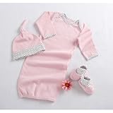 Baby Aspen BA16009PK Welcome Home Baby 3-Piece Layette Set in Keepsake Gift Box -Pink