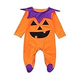 Ankolaハロウィンジャンプスーツ、新生児幼児乳児赤ちゃん女の子男の子ロンパースジャンプスーツハロウィンコスチューム服装 12M オレンジ