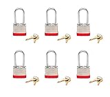 Beisenハードウェア( TM )南京錠ボックスof 6長いシャックル( 1 7 / 8 " )ラミネート加工スチールKeyed Alike ( a389 )南京錠。マルチパック南京錠
