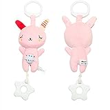 JIOLK ベビーカー用おもちゃ ぬいぐるみ ハンギングトイ フック付き 音鳴り 動物のベビーカーベッド 吊り掛け ふわふわ 知育玩具 飾り 赤ちゃん 寝かしつけ用品 可愛い動物玩具