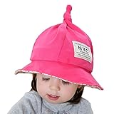 Ever Fairy かわいすぎる とんがり 帽子 キッズ こども コットン 男の子 女の子 両用 50cm NYC（5色） (ローズレッド)