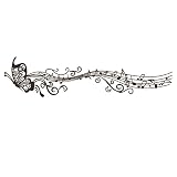 Vintga Fashion Environmental Butterfly -and-Notes Set Wall Decration Sticker [並行輸入品]