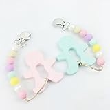 Mamimami Home おしゃぶり シリコーン製ペンダント ジンジャーブレッド・マン / ヒューマノイドビスケット ソフト 赤ちゃんを噛むおもちゃ ママ看護用 2個/ゼント