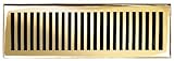 Brass Elegans 116F PLB Solid Cast Brass Contemporary 4-Inch by 14-Inch Floor Register, Polished Bras