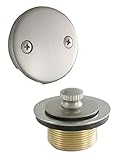 High Quality Waste and Overflow Kit with Lift and Turn Drain and Double Hole Plate, Brushed Nickel