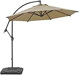 タカショー ハンギングパラソル 2.5m クールベージュ 約W250×D300×H260cm