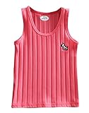 Plus Nao(プラスナオ) タンクトップ ノースリーブカットソー ランニング トップス 子供服 無地 シンプル ワンポイント刺繍 リブ 男児 女児 120 スイカレッド