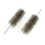 uxcell　チューブブラシ　注ぎ口洗い　　16cm長さ　40mm直径　ステンレス　スチール　クリーン　2本いり