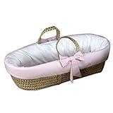 Baby Doll Bedding Gingham Trim Moses Basket, Pink by BabyDoll Bedding