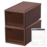 フィッツケース ブラウン M-30 ２個セット インデックスシール付 幅30 × 奥行53 × 高さ23 cm | 収納 押し入れ収納 衣装ケース 積み重ね