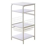 大型レンジ対応レンジラック【-Hornos-オルノス（4段タイプレンジ台）】ホワイト