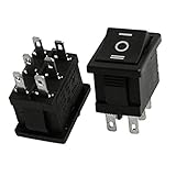 Hommy10個DPDT ON-OFF-ONスナップインロッカースイッチ6A/250V 10A/125V AC
