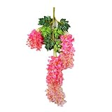 12本セット　インテリア　人工観葉植物　フェイクグリーン　室内装飾　藤の花　美しい　結婚式　パーティー　お引越し　お祝い　ギフト　プレゼント　リアル　オシャレ　風水　屋外　壁掛け　吊り下げ　飾り付け　