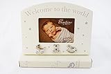 Welcome to the world small wooden photoframe baby gift cream new arrival by Card and Party Store