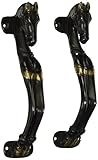 AのペアBlackbeautiful HorseドアハンドルPulls古いホームインテリア