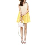 Spinas(スピナス) ママだって着き心地もお洒落も譲れない バイカラー総レースチュニックワンピース(黒　黄色い） (XL, イエロー)