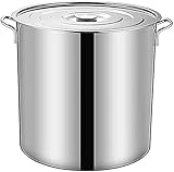 Demanca 寸胴鍋 大鍋 鍋 深型 寸胴鍋 30cm ステンレス ずんどう鍋 深型 寸胴 なべ 寸胴鍋 深型 大鍋 ih専用業務用ステンレス寸胴鍋 大容量 錆に強い 蓋付き (40*40CM)