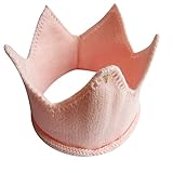 Seliyi ベビーにかわいいクラウン ベビー ニット クラウン 王冠 記念 撮影 誕生日 バースデー セレモニー 結婚式 に お宮参り 退院 結婚式 赤ちゃん (ピンク)