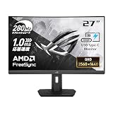 ASUSゲーミングモニター ROG Strix XG27WCMS – 27インチ（2560x1440）/ 湾曲型 / 280Hz（オーバークロック）/ 1ms (GTG) / Extreme Low Motion Blur Sync/USB Type-C/FreeSync Premium/DisplayWidget Center/三脚用ソケット/HDR/国内正規品