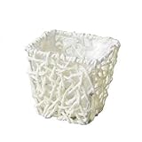 定番バスケット　ペーパーカゴ　4寸角タイプ　縦型鉢カバー　白　6-1006