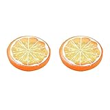 ハートスピーカー2個装飾人工プラスチックレモンスライスFakeフルーツホームインテリア One Size オレンジ D115412ITIEX5656