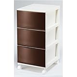 ルームス(ROOM'S) 3段チェスト(幅34×奥行42) ブラウン RM-343BR