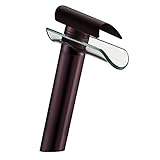 Hapilife TallガラスWaterfall排水溝バスルームシンク蛇口ミキサー蛇口Brushed Oil Rubbed Bronze