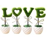 かわいいLOVE　文字　盆栽 風 オブジェ インテリア 雑貨 素敵な雰囲気作り おしゃれな 観葉植物 モダン スタイリッシュ 【aereo di carta】
