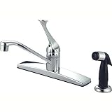 Kingston Brass KB0572 Columbia Single Lever Handle Kitchen Faucet with Side Sprayer, 8-Inch, Polishe