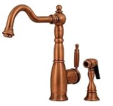 Whitehaus 3-3185-PTR Essexhaus 9-Inch Single Lever Kitchen Faucet with Traditional Swivel Spout and 