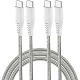 Acbands USB Type C ケーブル 【2本セット / 1m+1m / グレー】 60W PD対応 高耐久編組ケーブル USB-C&USB-C たいぷし 急速 ケーブル【Xperia/Samsung/Galaxy/Pixel/iphone 15 スマホ タブレット 等対応 】