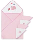 Spasilk 100% Cotton Hooded Terry Bath Towel with 4 Washcloths, Pink Flowers by Spasilk [並行輸入品]