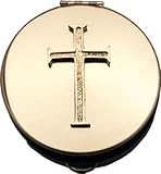 Pyx with Cross ( ps202 ) – 直径2 1 / 8インチ、1 / 2 " Deep、光沢真鍮