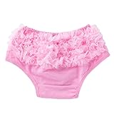 Perfk ベビー　赤ちゃん フリル　レース　トレーニングパンツ　ショートパンツ　ショーツ　キッズパンツ　ブリーフ　柔らかい　綿　弾性　 全３色　 - ピンク, Mは0-6ヶ月