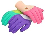G & F 2030 Women garden gloves with Micro Foam Nylon Latex Coating, Texture Grip, 3 Pair Pack [並行輸入品