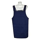 エプロン 前掛け H型 ショート丈 丸洗いOK レディース女性 婦人用 ガーデニング（ネイビー）